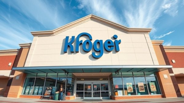 Kroger store entrance showcasing signage.