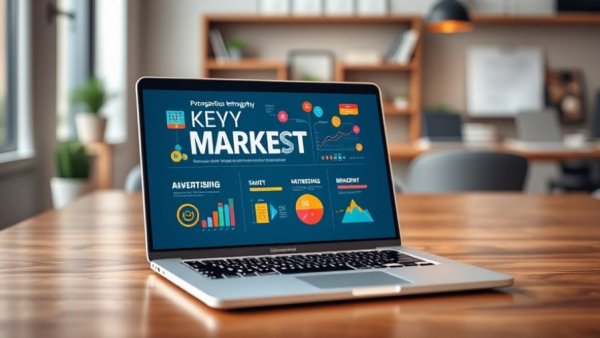 Laptop displaying marketing infographic for affiliate marketing predictions 2026.