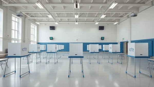 Empty voting booths in Michigan about transgender candidates.