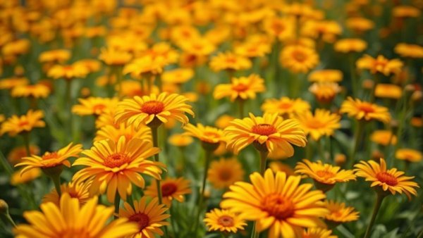 Vibrant succession sowing flowers in full bloom.