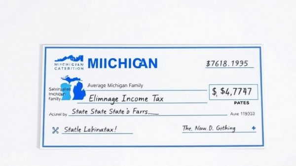 Michigan state refund check symbolizing financial relief.