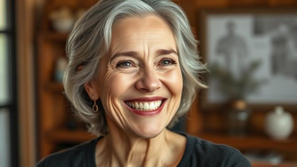Mature woman smiling warmly, representing Kentucky small business resources for growth.
