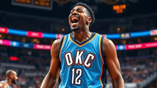 Lakers vs Thunder Game 2 summary: Thunder player celebrating energetically.