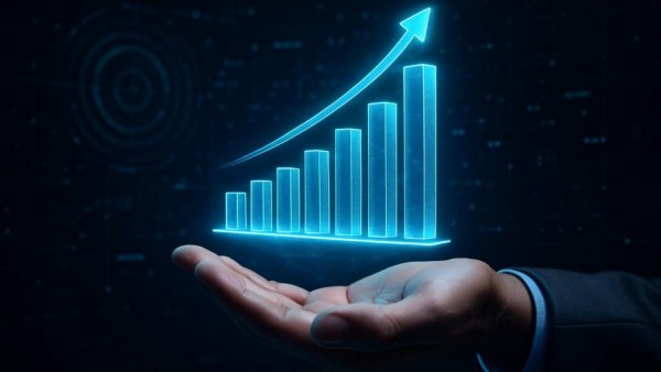 Holographic graph symbolizing Michigan online gaming growth.