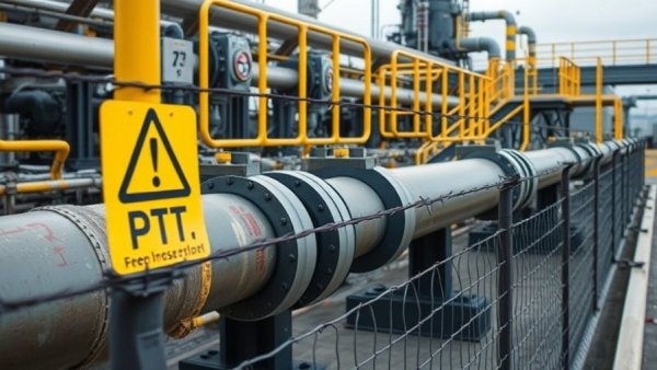Industrial pipeline facility highlighting federal pipeline safety regulations.