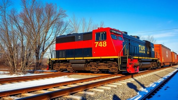 Historic freight train highlighting Michigan railroad history museum focus.
