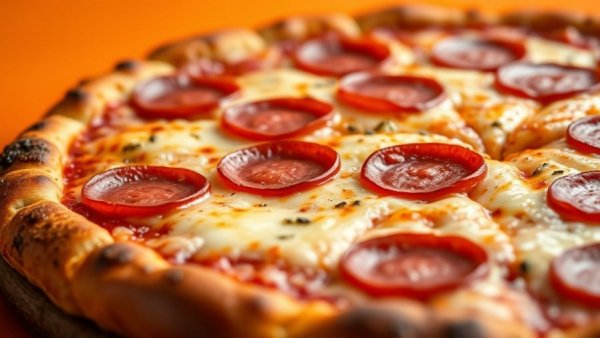 Pepperoni pizza with pretzel crust showcasing Michigan pizza history.