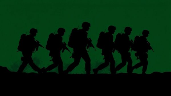 Army Materiel Command competition poster with soldiers' silhouettes.