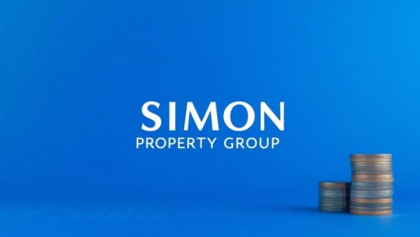 Simon Property Group logo on financial background, investment theme.