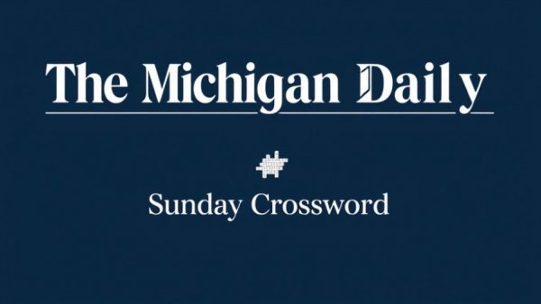 Michigan Daily Sunday crossword logo on dark background.