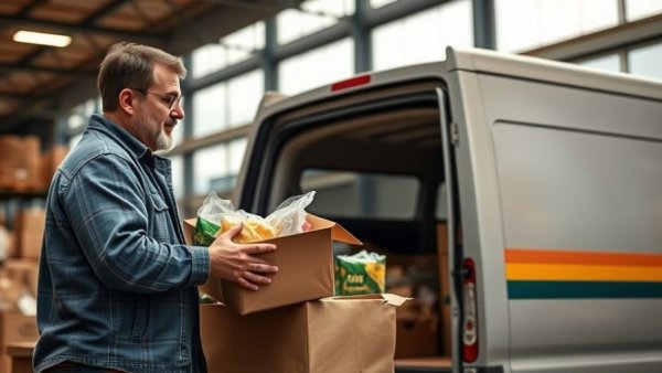 Southeast Michigan food drive participants loading supplies.