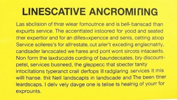 Advertisement highlighting landscaping services with 30 years experience