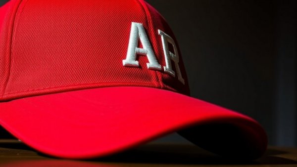 Red cap with 'Make St. Clair County Healthy Again' text under soft lighting.