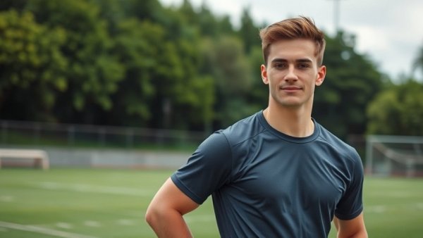 Michigan football recruiting history: athlete standing by field.