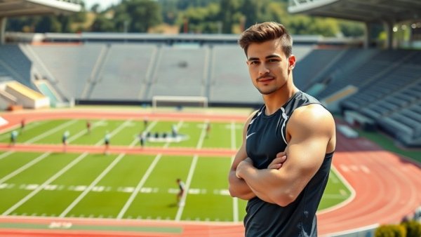Young athlete outdoors at Michigan football field
