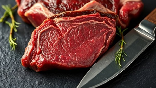 Ribeye steaks displayed at Detroit restaurant butcher shop.