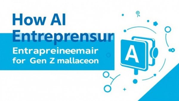 AI in Entrepreneurship for Gen Z banner with blue geometric design.