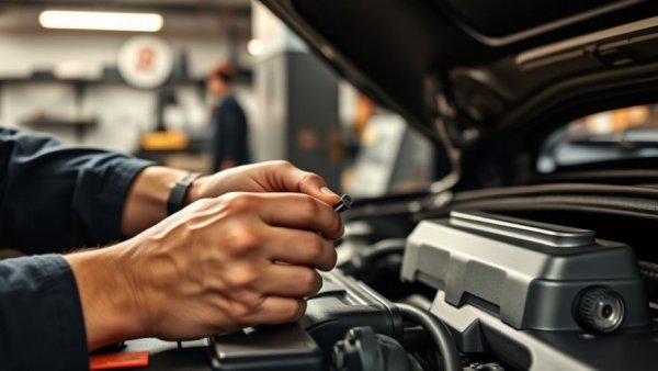 Mechanic checks car engine during automotive technology program in Meridian.