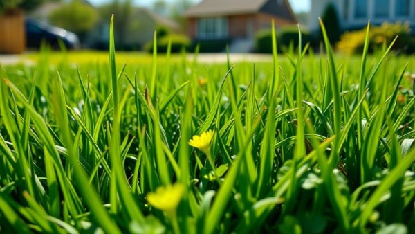 Healthy lush grass close-up, Muskegon lawn care