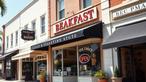 Charming breakfast and bakery shop in Mason with open sign
