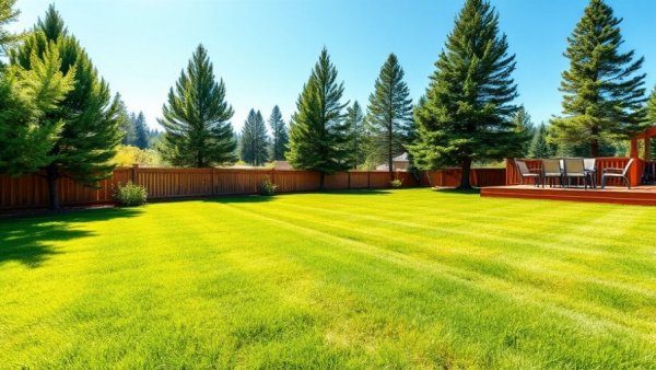 Well-maintained lawn showcasing lawn fertilization and weed control services in Muskegon.