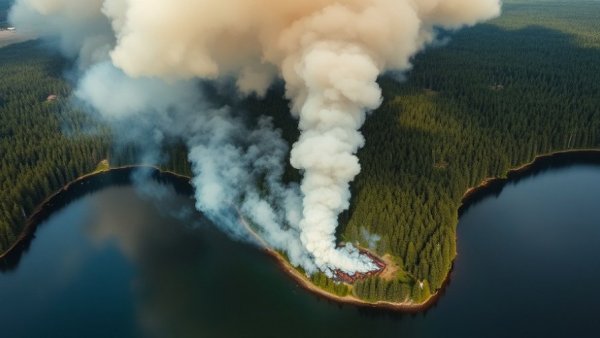 Aerial view of Northern Michigan wildfire fully contained.