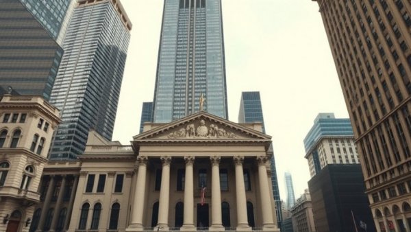 Baidu AI growth symbolized by a financial building's majestic facade.