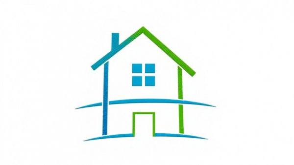 Abstract house logo symbolizing home selling exposure online