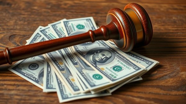 Gavel on dollar bills symbolizing Michigan nonprofit embezzlement scandal