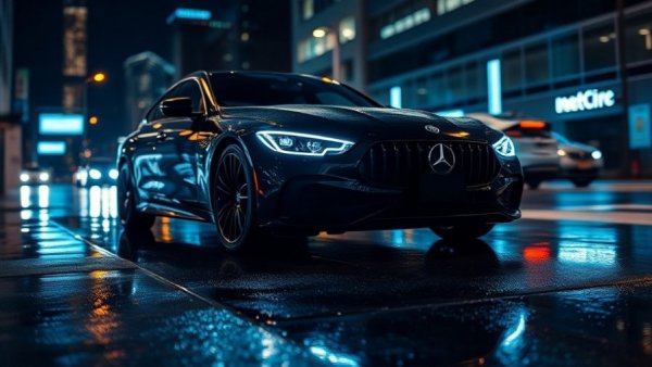 Sleek car representing growth in automotive lighting market.