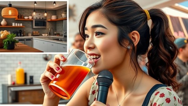 Detroit Congressional candidate image, one speaking, one drinking.