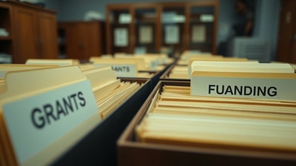 File folders labeled 'GRANTS' representing West Virginia Small Business Growth Program.