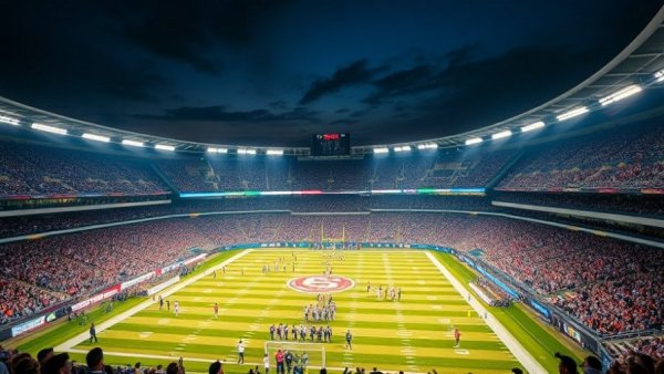 Packed football stadium at night illustrating Michigan alcohol law guidelines.
