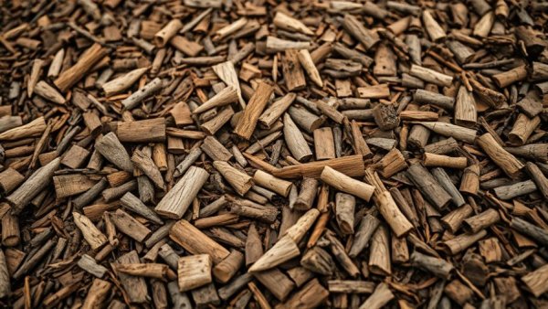 Close-up of wood mulch showing texture and pattern for where to get free mulch.