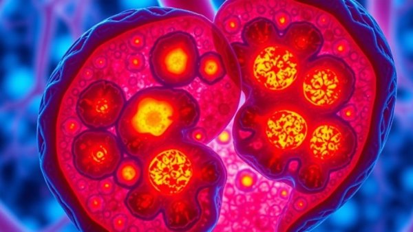 Microscopic view of early cancerous lesions in pancreas tissue.