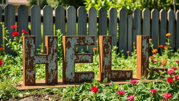 Hell Michigan sign in tourist town greenery.