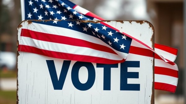 American flag and voting sign highlighting Michigan Voting Rights Act.