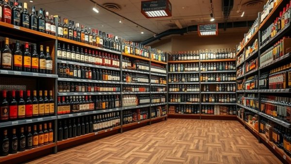 Michigan liquor market changes showcased in store display.