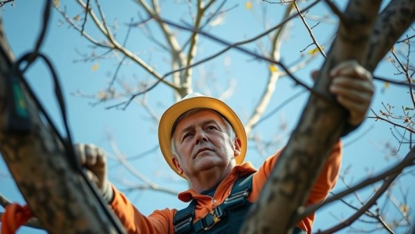 Local tree expert in Shelby Michigan working on tree maintenance.