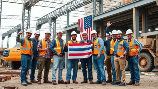 Kalamazoo Event Center Construction Milestone celebration with crew.