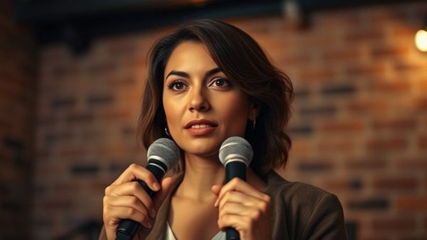 Confident speaker discussing Michigan voter fraud claims in dim setting.