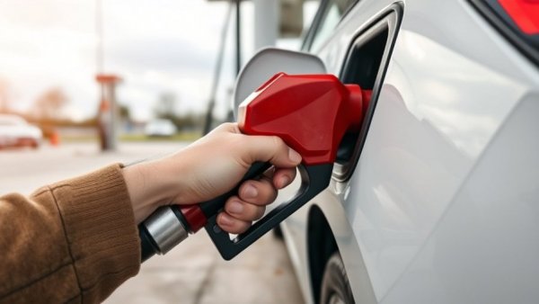 Fueling car at Michigan gas station during Memorial Day weekend travel.