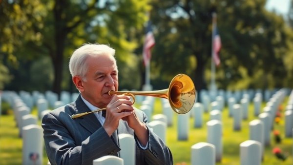 History of Taps bugle call performed in a military cemetery