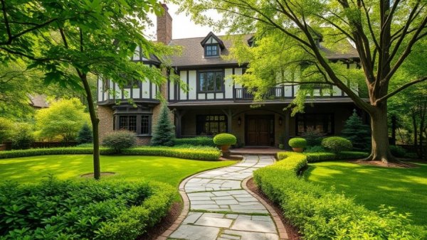 Elegantly designed Tudor-style home amid lush greenery, West Michigan tradeswomen recruitment