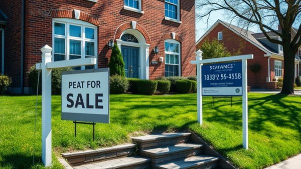 Macomb County real estate transfers depicted by house with real estate sign.