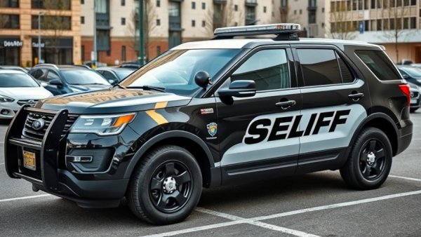 Sheriff's vehicle parked in municipal area