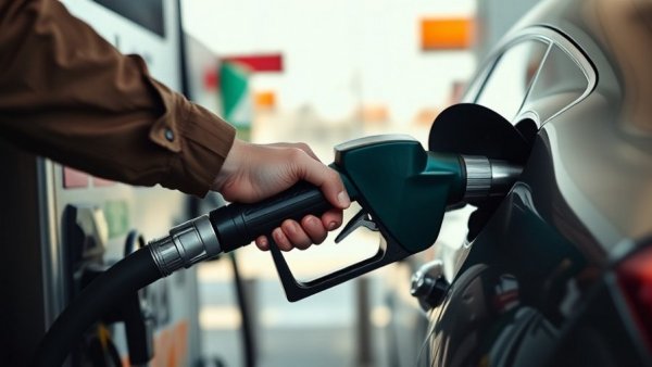 Michigan gas prices travel information: refueling scene at gas station.