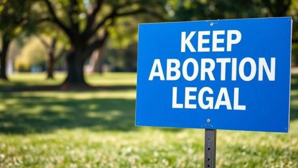 Bold 'Keep Abortion Legal' sign highlighting Michigan abortion rights lawsuit.