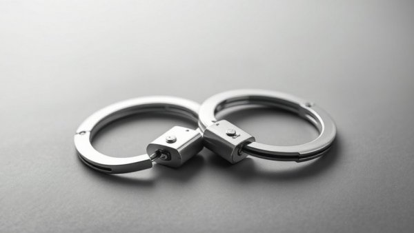 Close-up silver handcuffs symbolizing contractor fraud arrest.