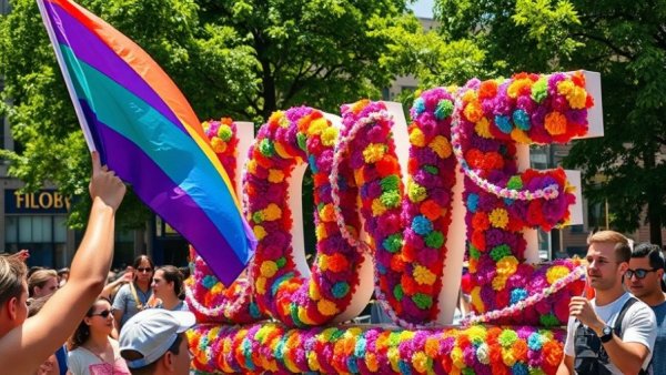 Pride Month events in North Texas with colorful parade display.